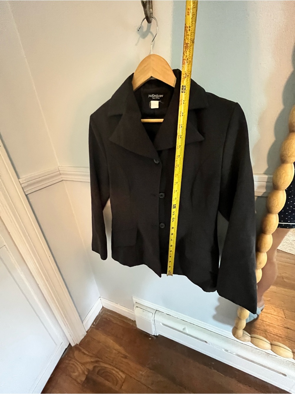 Yves Saint Laurent Black Women's Tailored Wool Jacket Blazer - Picture 5 of 7